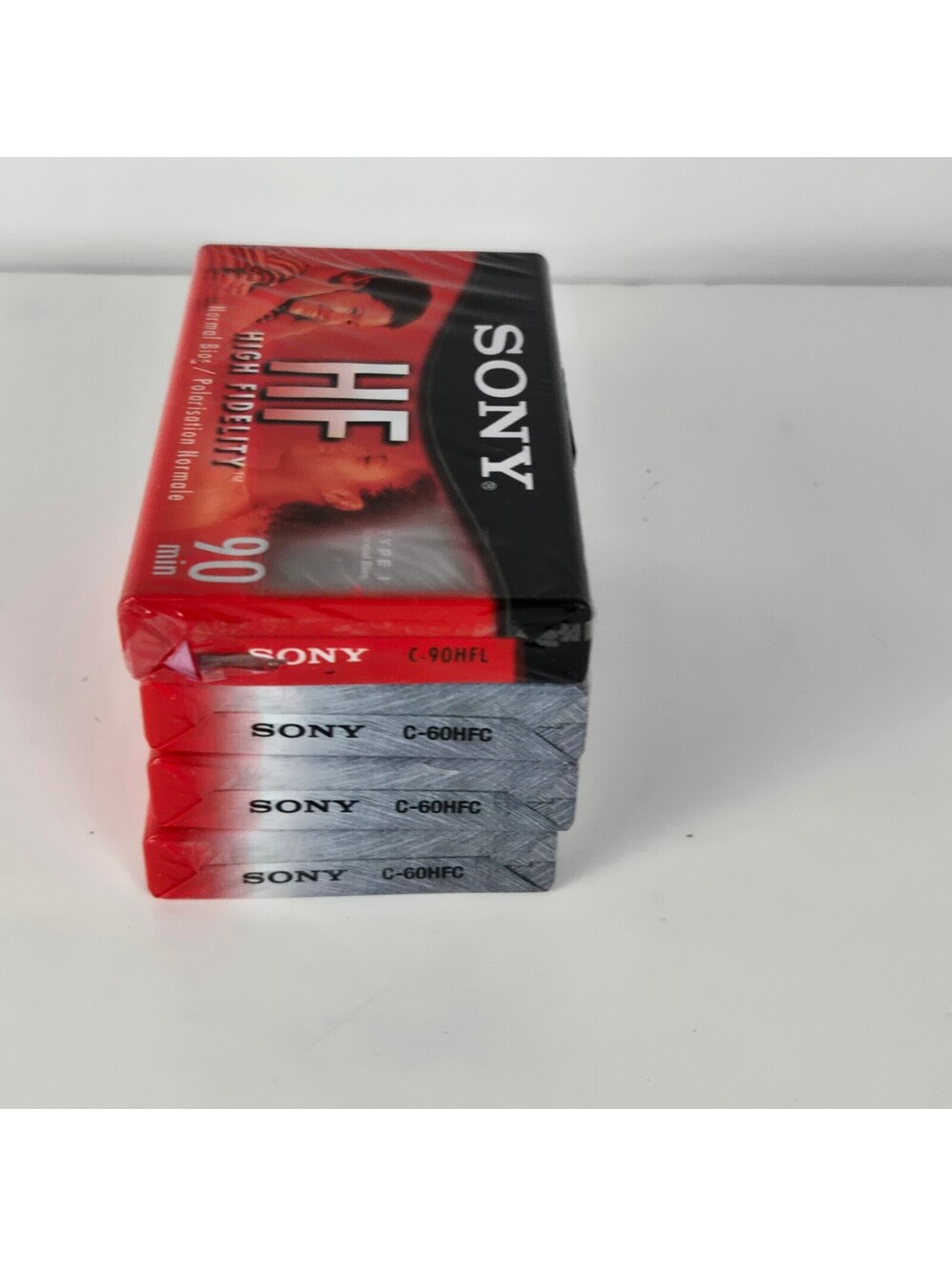 Sony HF Audio Cassette Tape 90min and 60min High Fidelity Red and Black